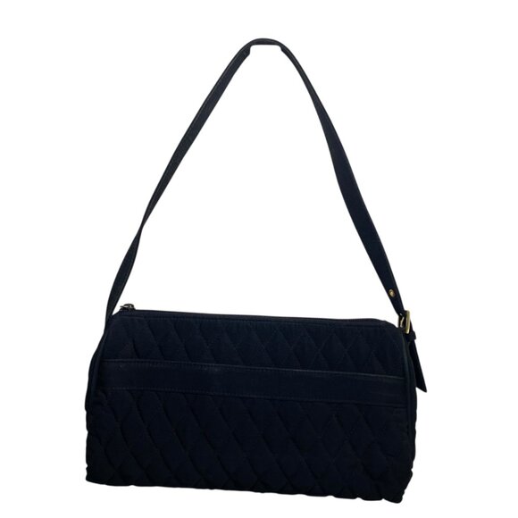 Vera Bradley Quilted Shoulder Bag Women Black Rectangle Zipper Inner Pocket Y2K - Picture 2 of 10